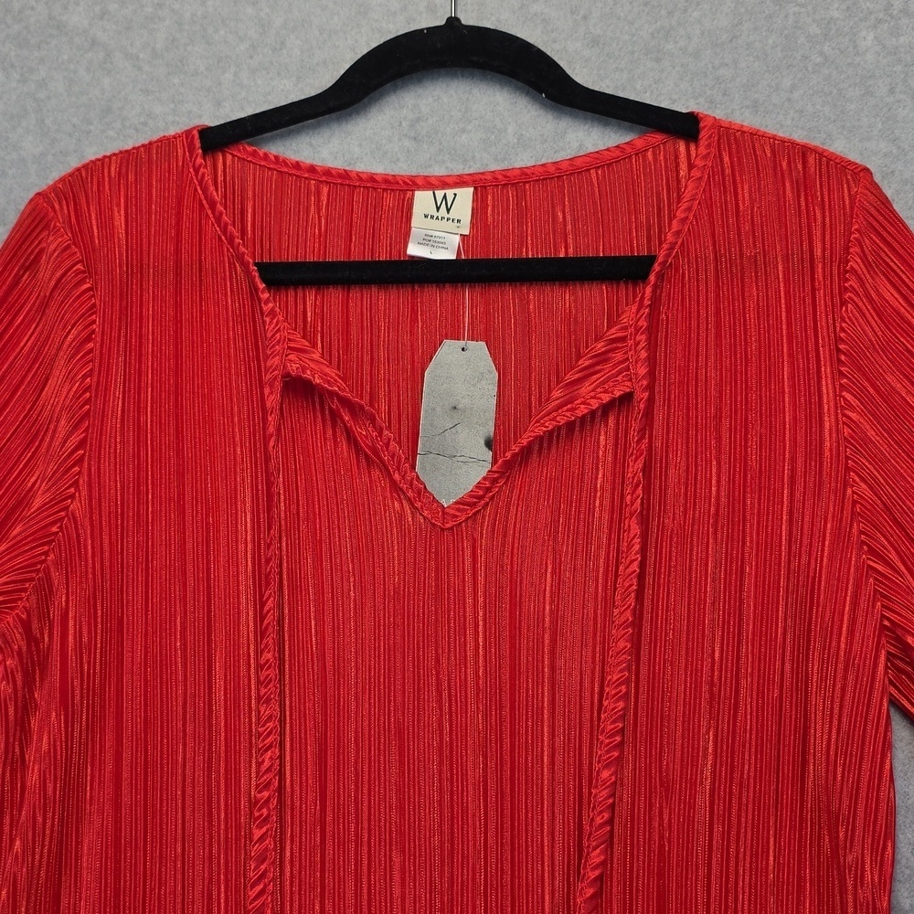 Wrapper NWT Red Pleated Dress - Picture 5 of 9